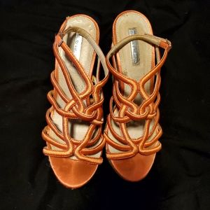 Women's Size 8.5 H by Halston Coral Wedges